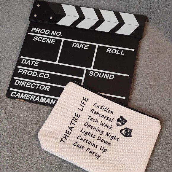 NWOT Actor/ Actress Bundle: Take Clapperboard & Cosmetic Bag - Picture 1 of 8